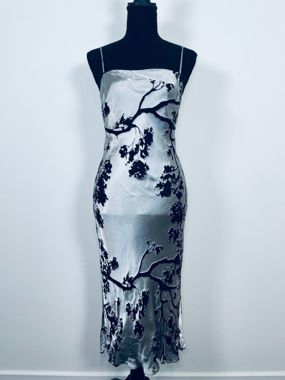 ARDEN B Vintage 100% silk floral slip midi dress, Made in USA, size 6